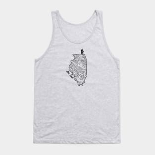 Get Lost Hiking Topographic Art Hike Illinois State Map Tank Top